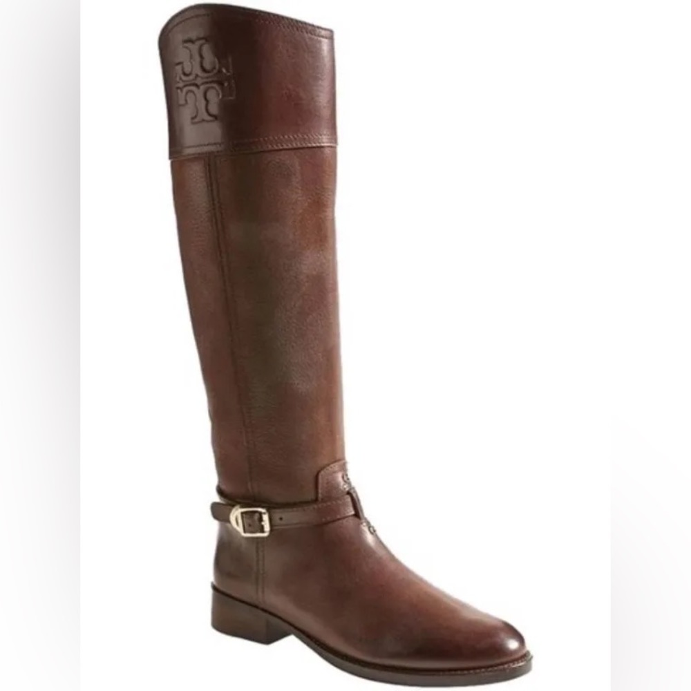 Tory Burch Simone Brown Leather Riding Boots Women’s 8.5